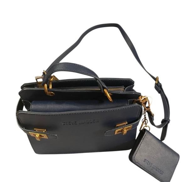 NWT Steve Madden Navy Leather Crossbody - Picture 6 of 7
